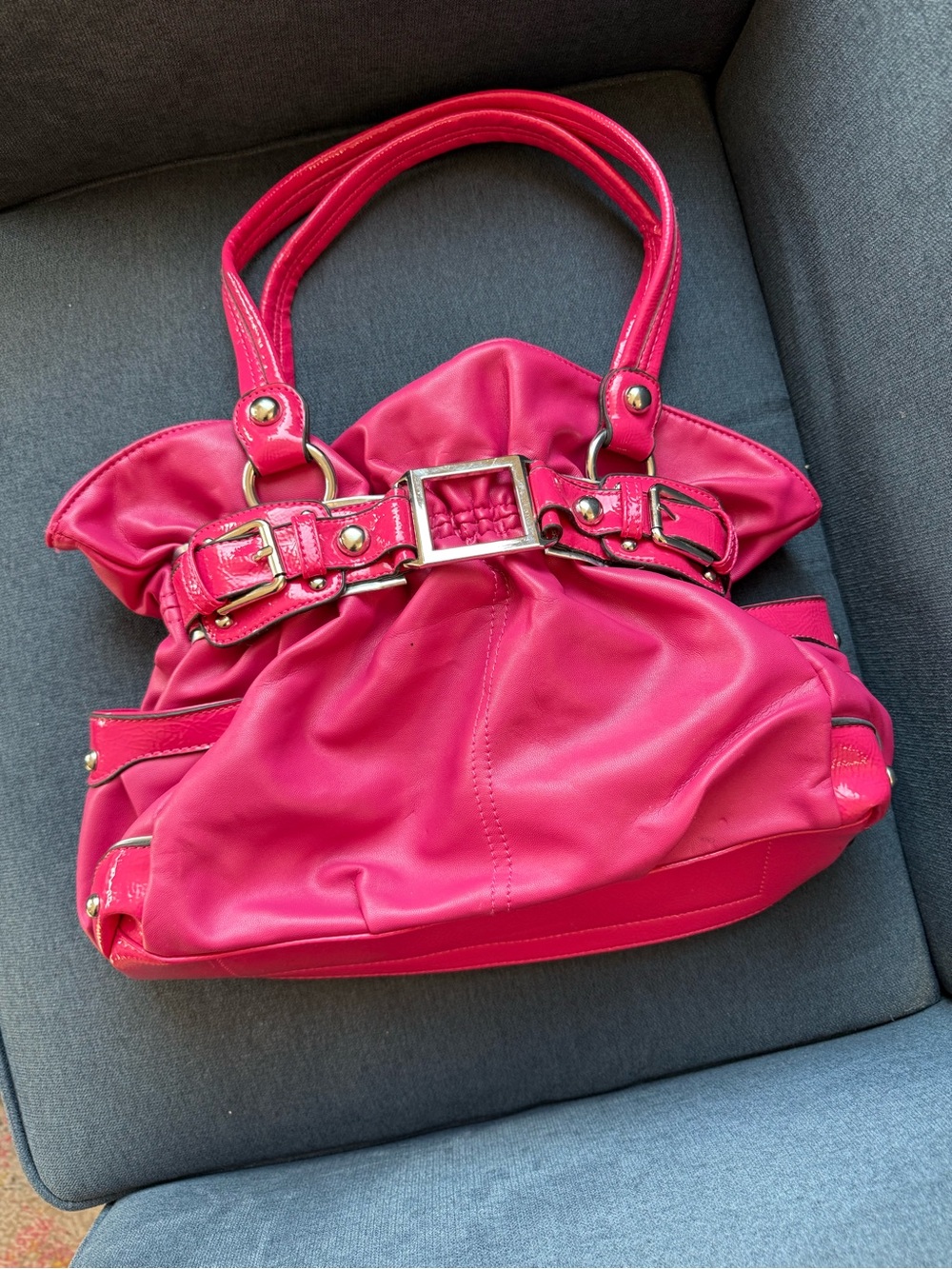 Wilsons Leather Hot Pink Shoulder Bag Y2K